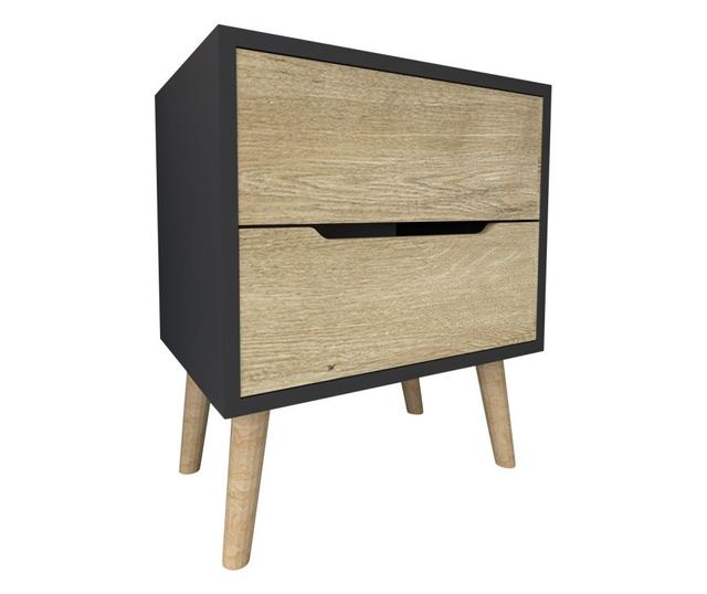 Nočna omarica 246, antracit, safirni hrast