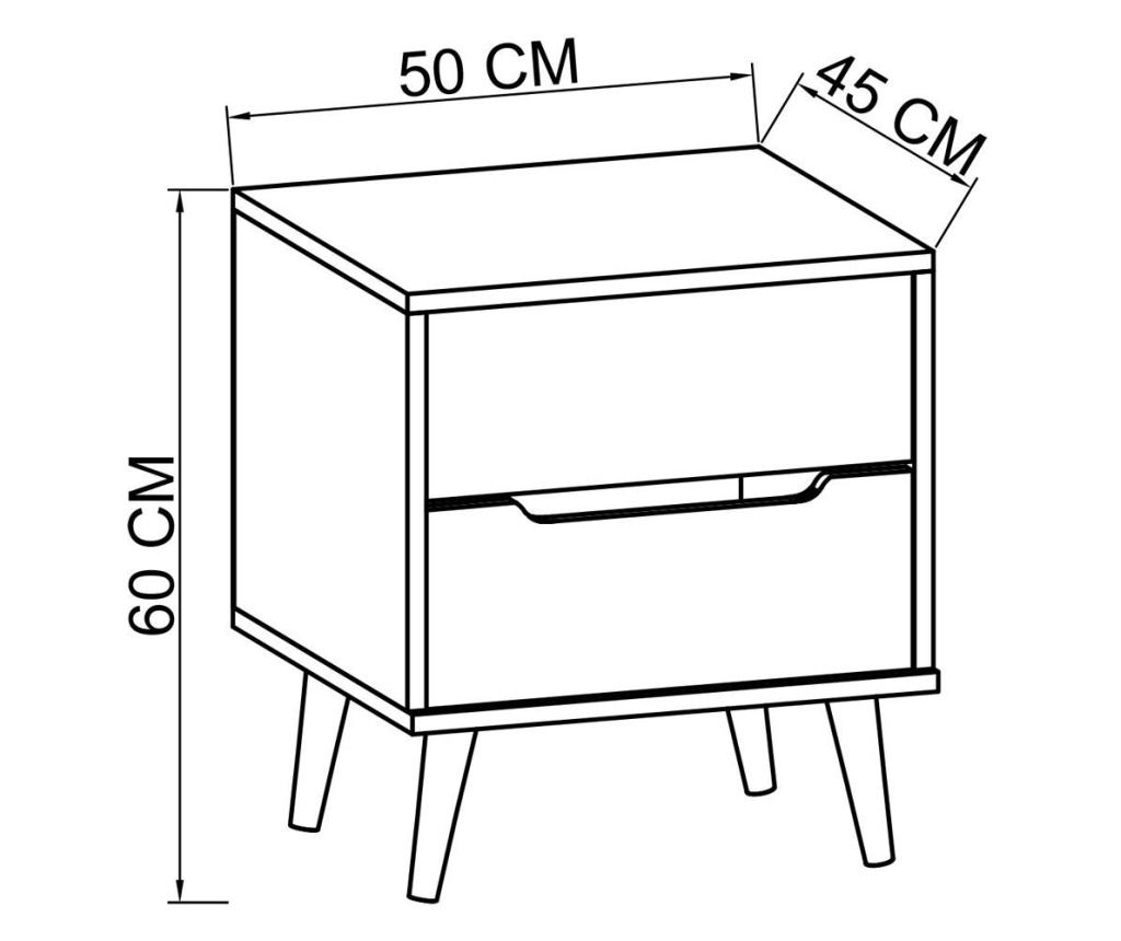 Nočna omarica 253, safirni hrast - 9