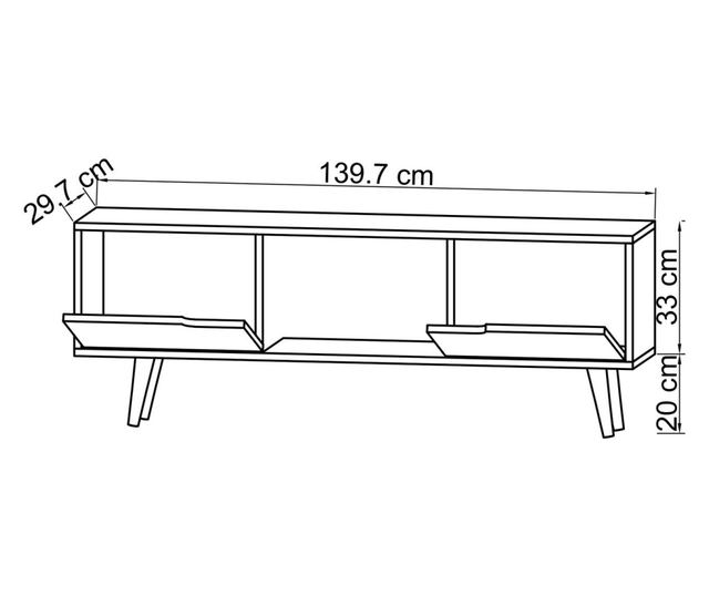 TV regal 208, safirni hrast, antracit
