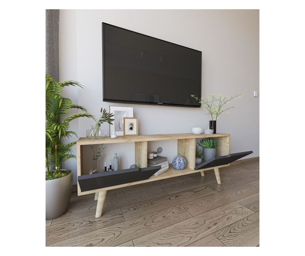 TV regal 208, safirni hrast, antracit - 3
