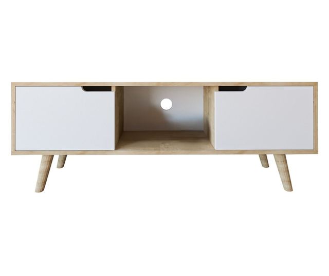 TV regal 215, safirni hrast, bel