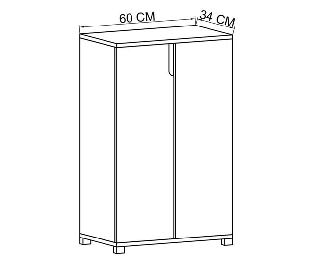 Obežni omarici 669, safirni hrast, bela