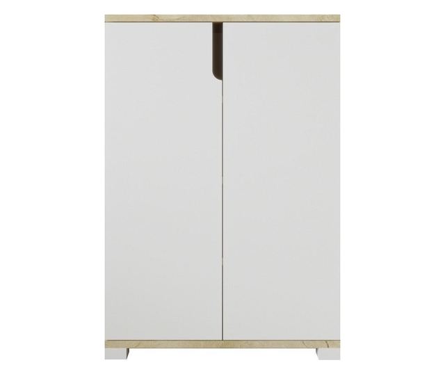 Obežni omarici 669, safirni hrast, bela