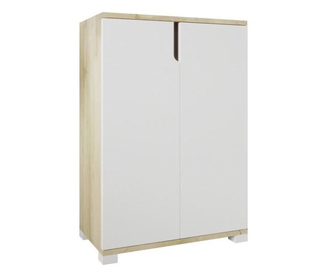 Obežni omarici 669, safirni hrast, bela