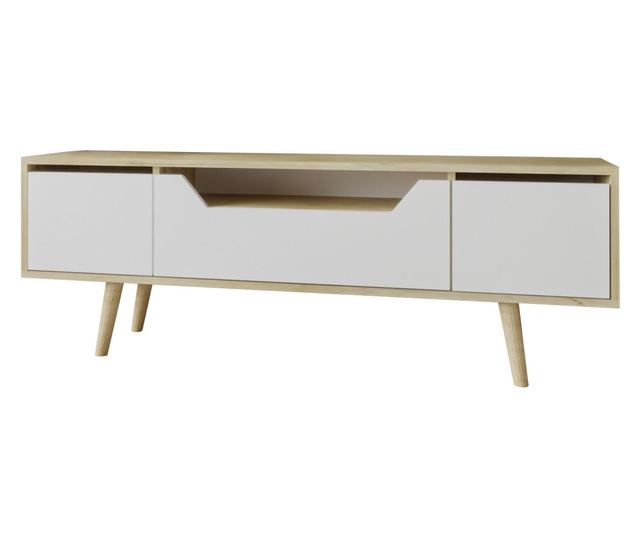 TV regal 154, safirni hrast, bel