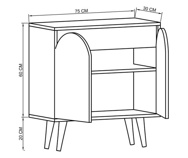 Konzola 017, safirni hrast, bela
