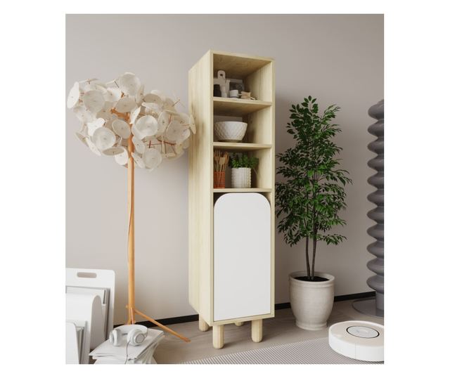 Večnamenska omara 690, safirni hrast, bela