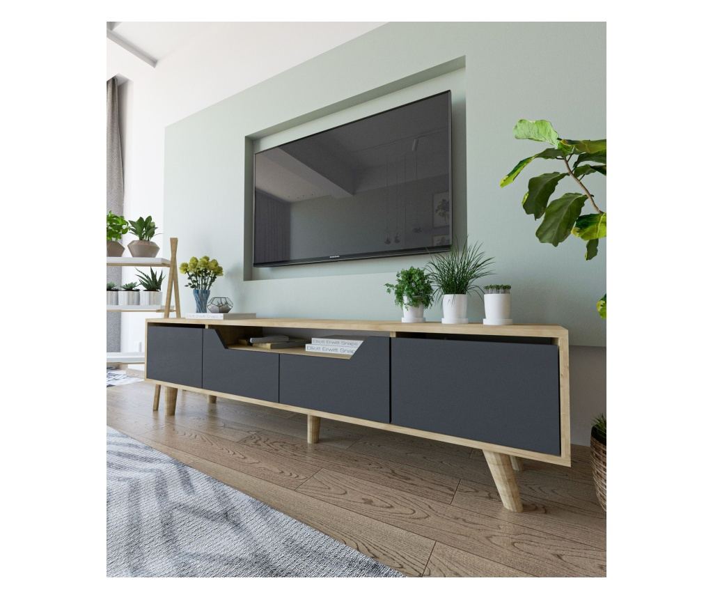 TV regal 116, safirni hrast, antracit - 2