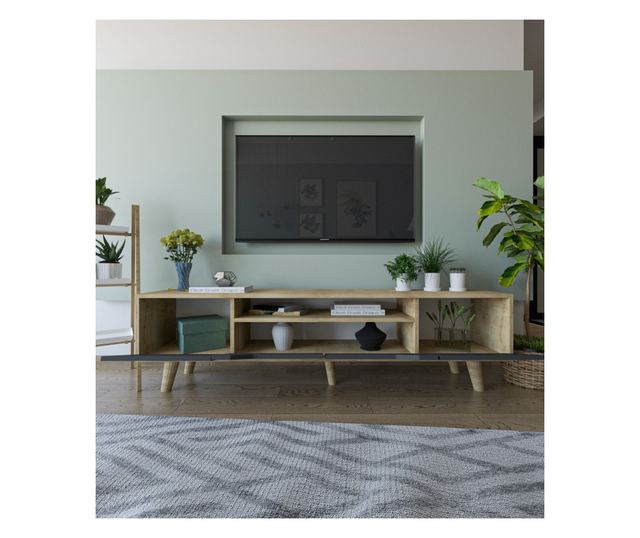 TV regal 116, safirni hrast, antracit