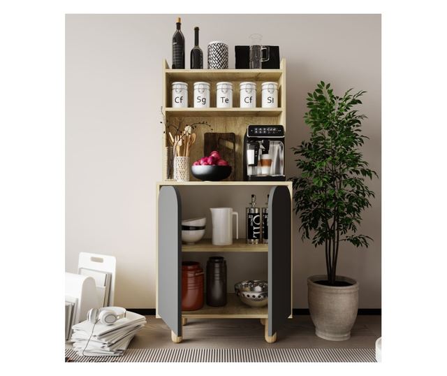 Večnamenska omara 768, safirni hrast, antracit