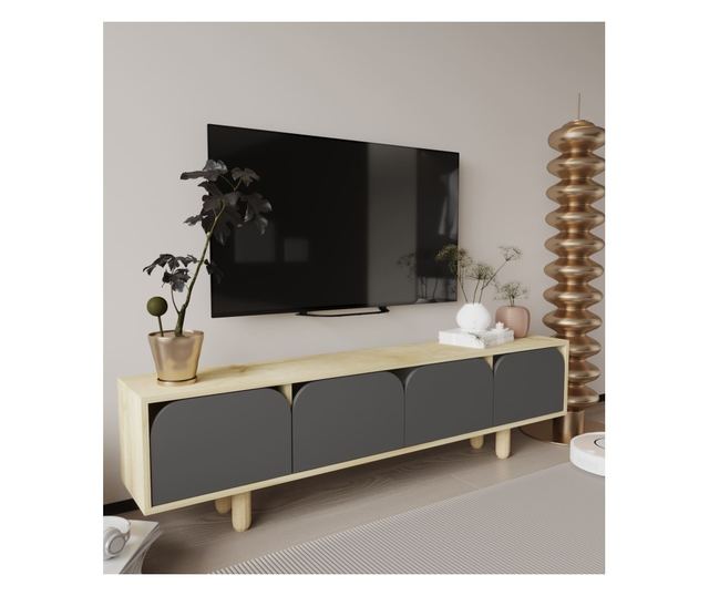 TV regal 048, safirni hrast, antracit