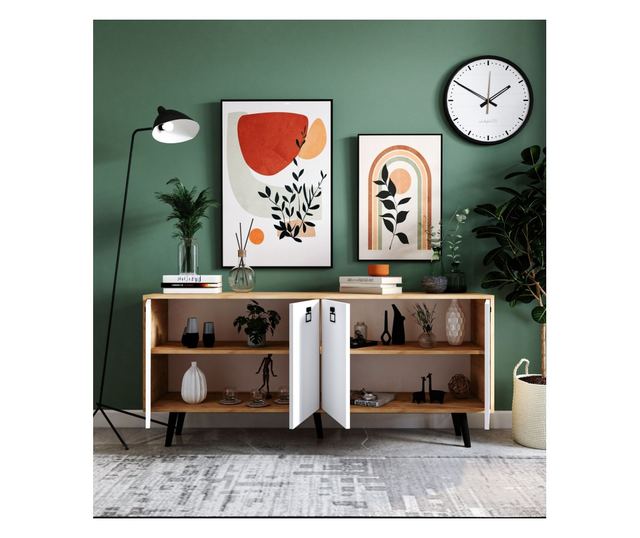 Konzola 829, safirni hrast, bela