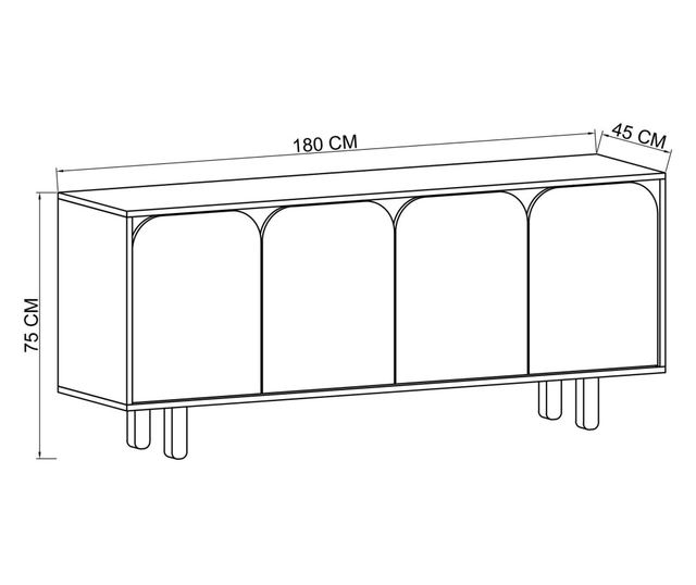 Konzola 898, safirni hrast, bela