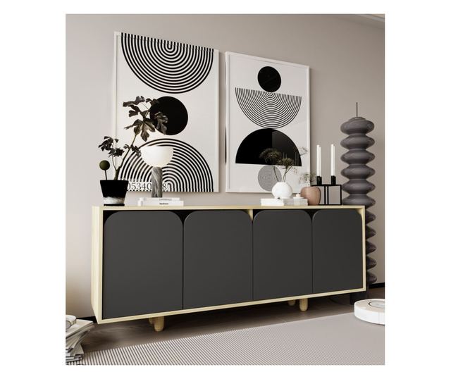 Konzola 911, safirni hrast, antracit