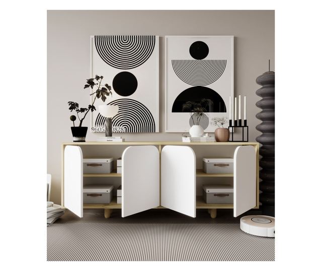 Konzola 898, safirni hrast, bela