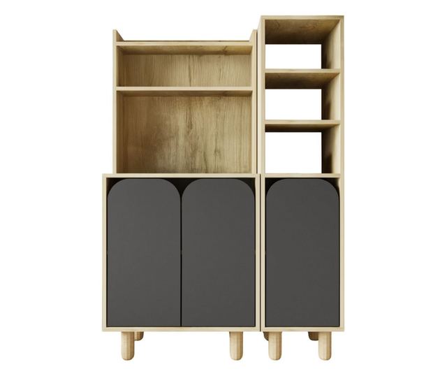 Večnamenska omara 775, safirni hrast, antracit