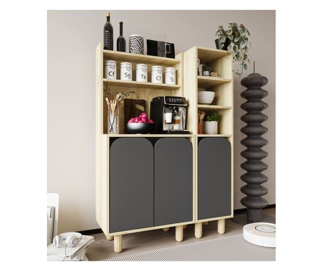 Večnamenska omara 775, safirni hrast, antracit