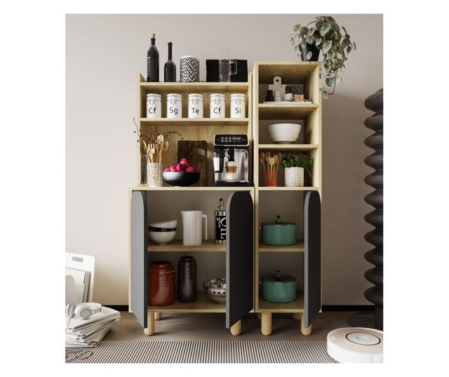 Večnamenska omara 775, safirni hrast, antracit