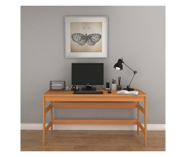 Pisarniški regal in pisalna miza 473, tikovina