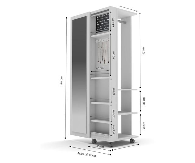 Omarica za nakit 611, Atlantic bor, bela