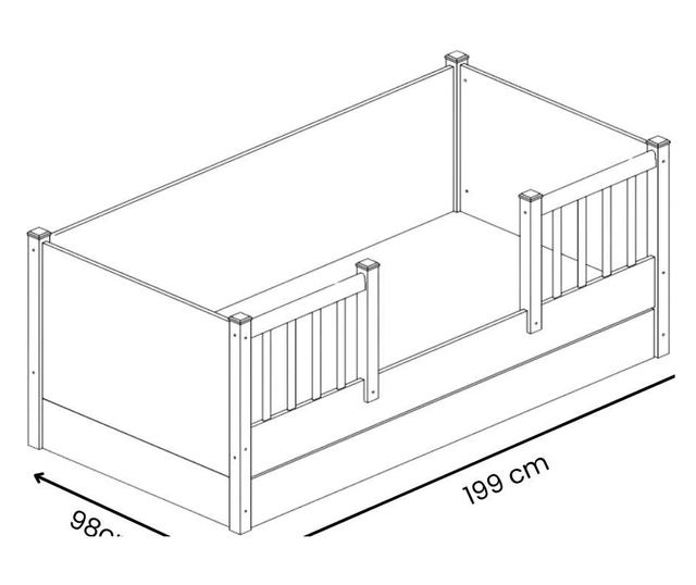 Hiška postelja 424, safirni hrast
