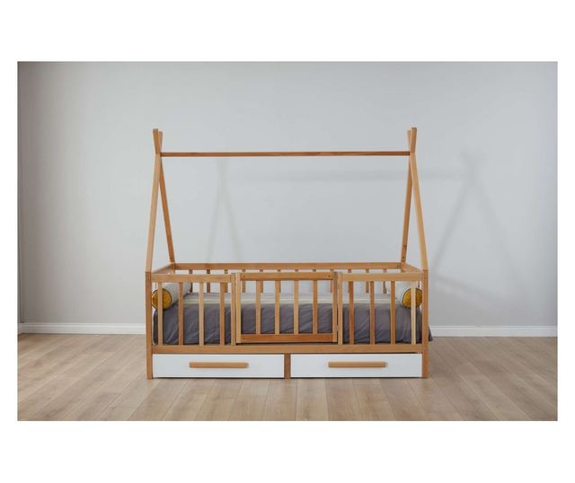 Hiška postelja 400, naravna