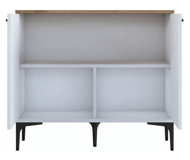 Kavna polica 651, oreh, bela