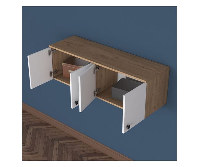 Stenska omarica 395, Oreh, Bela