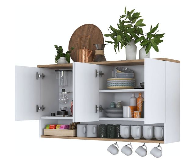 Stenska omara 357, oreh, bela