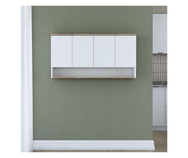 Stenska omara 357, oreh, bela