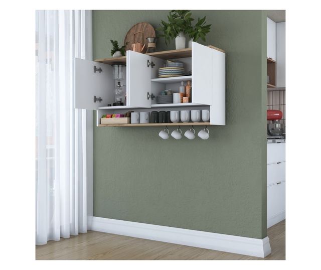 Stenska omara 357, oreh, bela