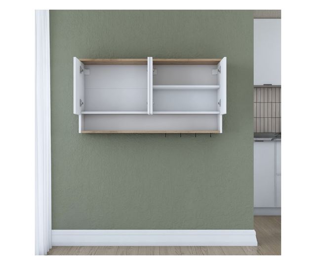 Stenska omara 357, oreh, bela