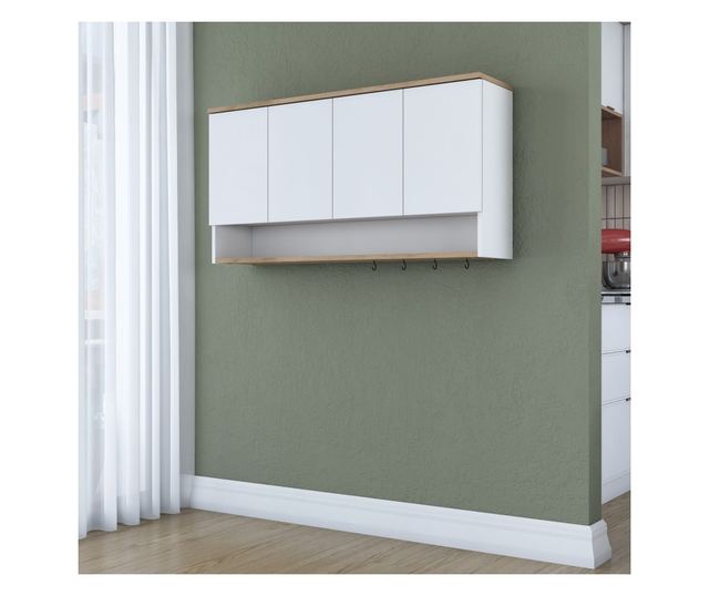 Stenska omara 357, oreh, bela