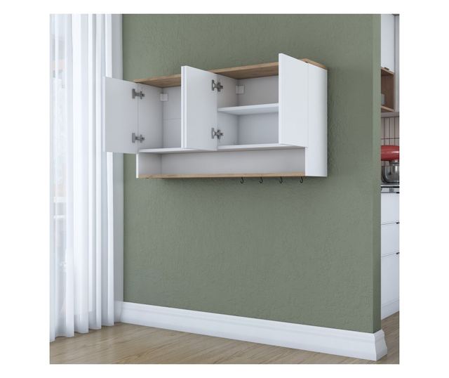 Stenska omara 357, oreh, bela