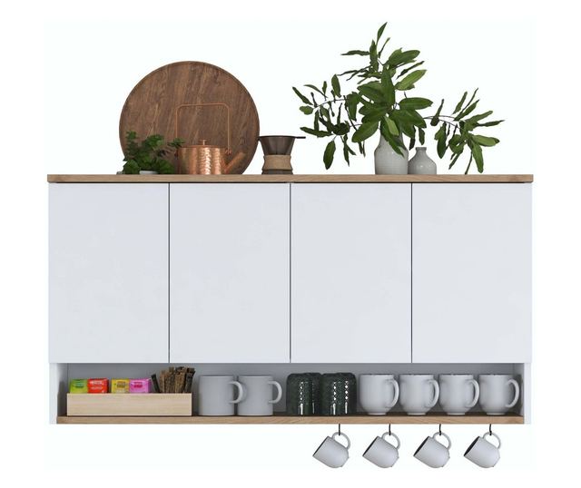 Stenska omara 357, oreh, bela