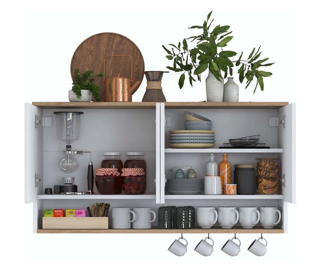 Stenska omara 357, oreh, bela