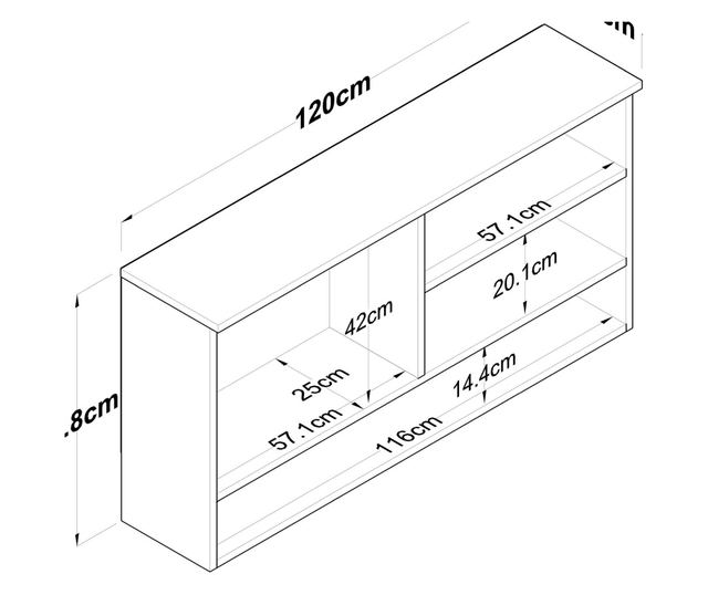 Stenska omara 357, oreh, bela