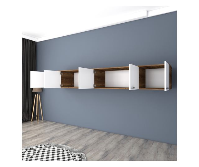 Stenska omara 548, oreh, bela