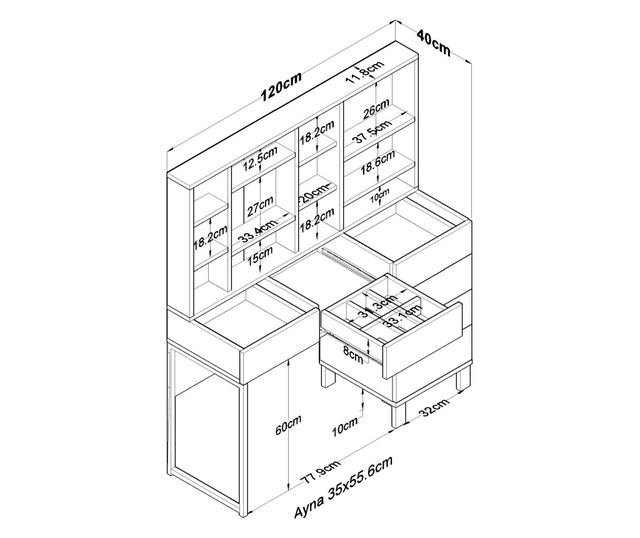 Toaletna mizica 401, bela
