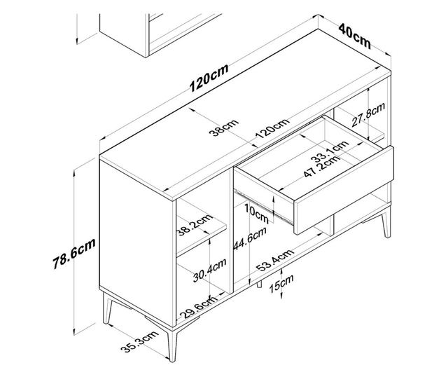 Kavna polica 907, bela