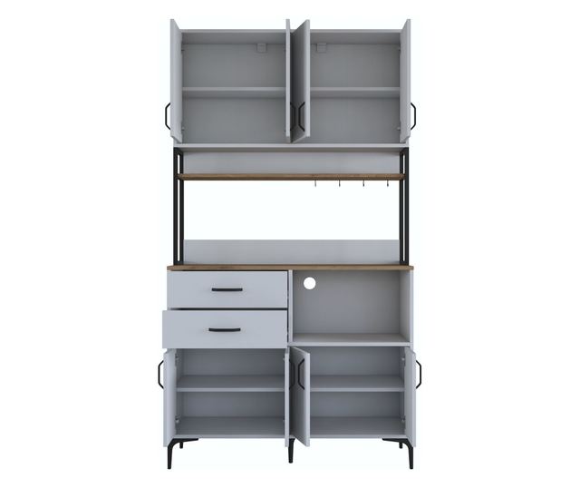 Večnamenska omara 743, oreh, bela