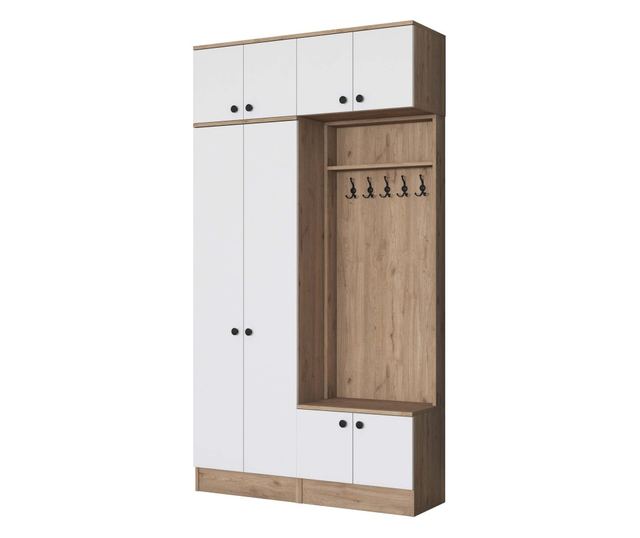 Vhodna omara 449, oreh, bela