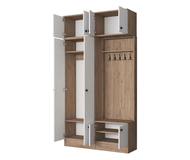 Vhodna omara 449, oreh, bela