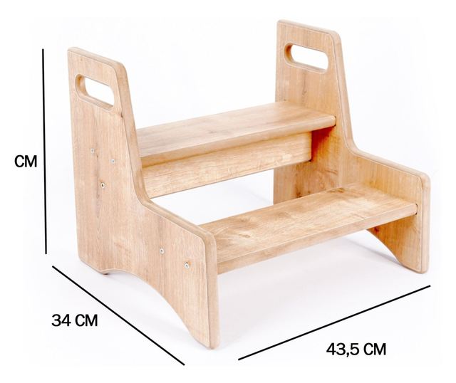 Otroški stopničasti pručka 218, hrastov les
