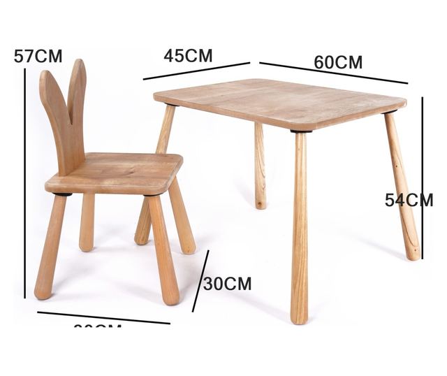 Otroški komplet mizice in stolov 976, hrast