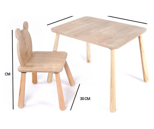 Otroški komplet mizice 003, hrast
