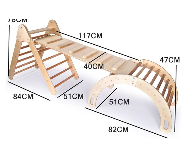 Pikler plezalni set 157, hrast