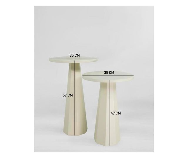 Set stranskih miz 513, krem