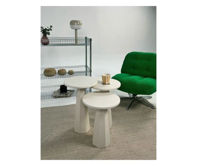 Set stranskih miz 537, krem