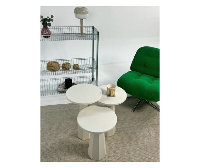 Set stranskih miz 537, krem